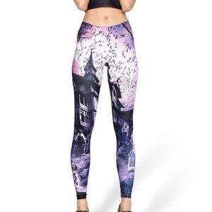 Blackmilk Haunted House Purple MF Leggings